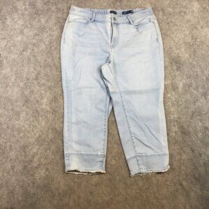 J Jill Capris 16P Cropped Jeans Light Wash Authentic Fit Mid Rise Stretch Blue